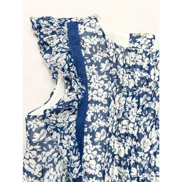 Polo Ralph Lauren Dress Girls Size 12 Blue White Sundress Floral Short Sleeve - Picture 7 of 11